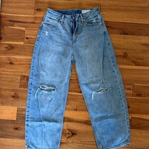 Women’s Gap Curvy Barrel High Rise Blue Jeans size 27P